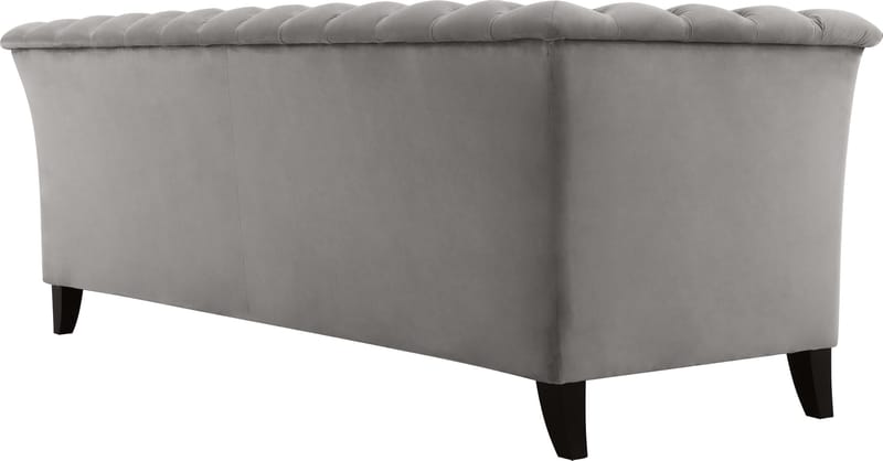 Soffa chesterfield 3-sits grå - Henry - Grå sammet - Möbler - Soffa - Chesterfield soffa