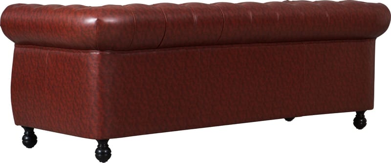 Soffa chesterfield 3-sits i brun PU - Charles - Brun/svart - Möbler - Soffa - Chesterfield soffa
