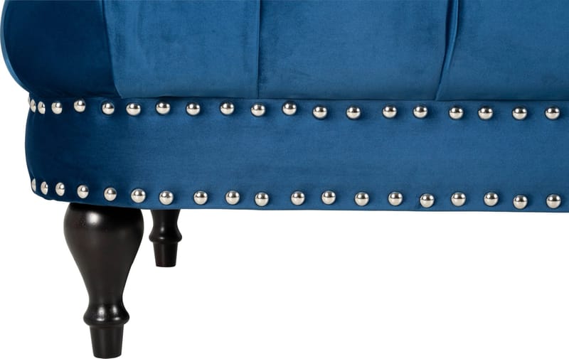Soffa chesterfield 3-sits soffa i blå sammet - Blå - Möbler - Soffa - Chesterfield soffa