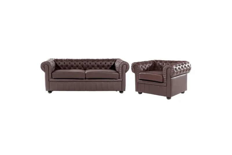 Soffa Chesterfield Brun, Brun