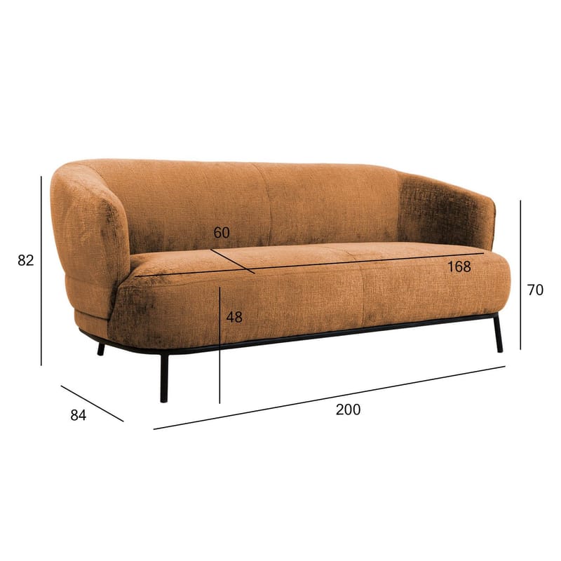 Soffa Gemala 2,5-sits - orange - Möbler - Soffa - Sammetssoffa
