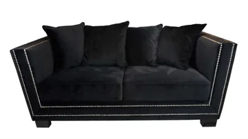 Soffa Henrika 2 Sits Onyx Tyg med 4 Kuddar - onyx svart - Möbler - Soffa - 2 sits soffa
