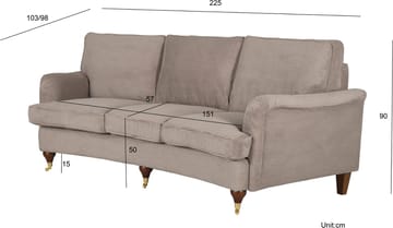 Soffa Howard Watford Deluxe 225 cm - Beige - Möbler - Soffa - Howardsoffor
