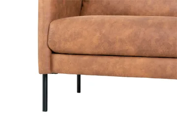Soffa i brunt ecoläder 156 cm - Cognac - Möbler - Soffa - Skinnsoffor