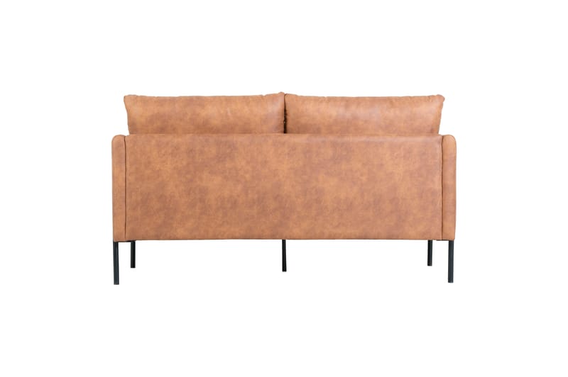 Soffa i brunt ecoläder 156 cm - Cognac - Möbler - Soffa - Skinnsoffor