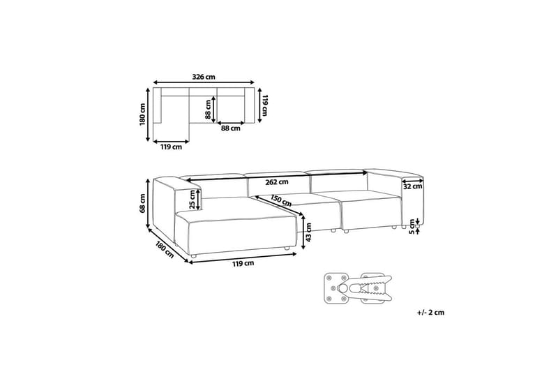 Soffa i höger hörn Ardal Grå/svart - Grå/svart - Möbler - Soffa - Soffgrupp