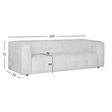 Soffa Leesi 3-sits - beige - Möbler - Soffa - 3 sits soffa