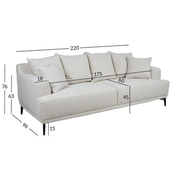 Soffa Magnolia 3-sits - ljusbeige - Möbler - Soffa - 3 sits soffa
