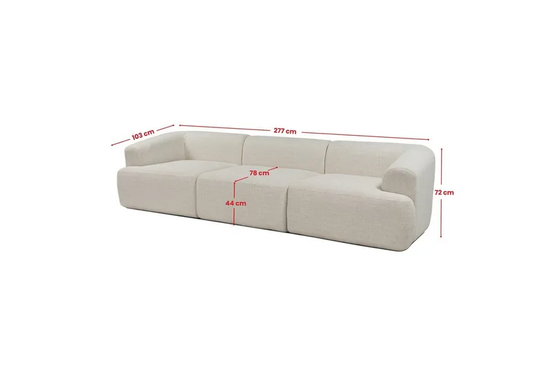 Soffa med 3 sittplatser Dashwood Vit - Vit - Möbler - Soffa - 4 sits soffa