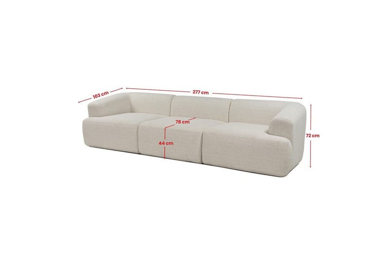Soffa med 3 sittplatser Dashwood Vit - Vit - Möbler - Soffa - 4 sits soffa