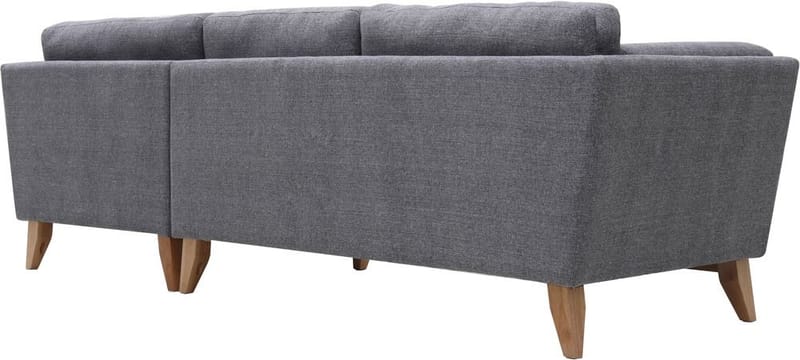 Soffa med divan grått tyg - 260 cm bred - grå - Möbler - Soffa - Divansoffor & schäslongsoffa