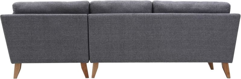 Soffa med divan grått tyg - 260 cm bred - grå - Möbler - Soffa - Divansoffor & schäslongsoffa
