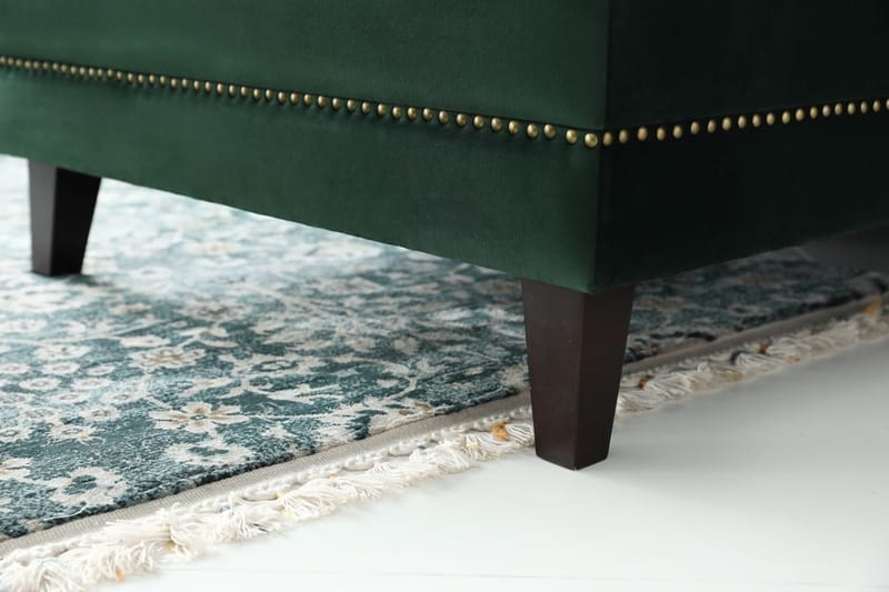 Soffa med divan grön sammet - Bellas - Grön - Möbler - Soffa - Divansoffor & schäslongsoffa