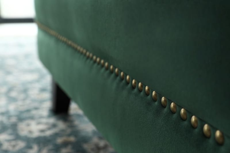 Soffa med divan grön sammet - Bellas - Grön - Möbler - Soffa - Divansoffor & schäslongsoffa
