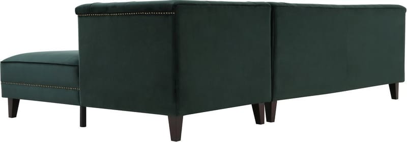Soffa med divan grön sammet - Bellas - Grön - Möbler - Soffa - Divansoffor & schäslongsoffa