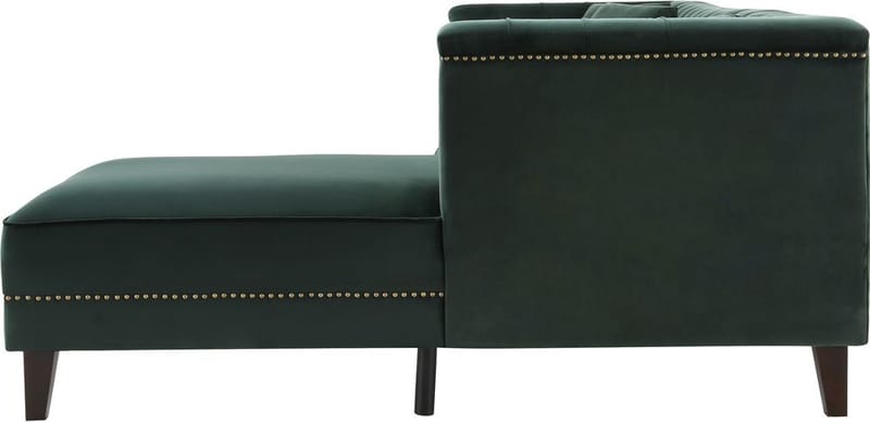 Soffa med divan grön sammet - Bellas - Grön - Möbler - Soffa - Divansoffor & schäslongsoffa