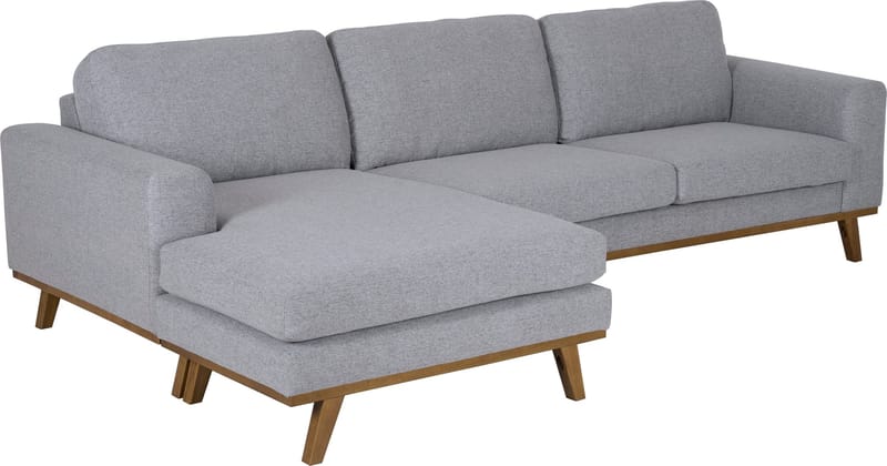 Soffa med vändbar divan grå 283 cm - Grå - Möbler - Soffa - Divansoffor & schäslongsoffa