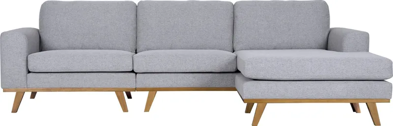 Soffa med vändbar divan grå 283 cm - Grå - Möbler - Soffa - Divansoffor & schäslongsoffa