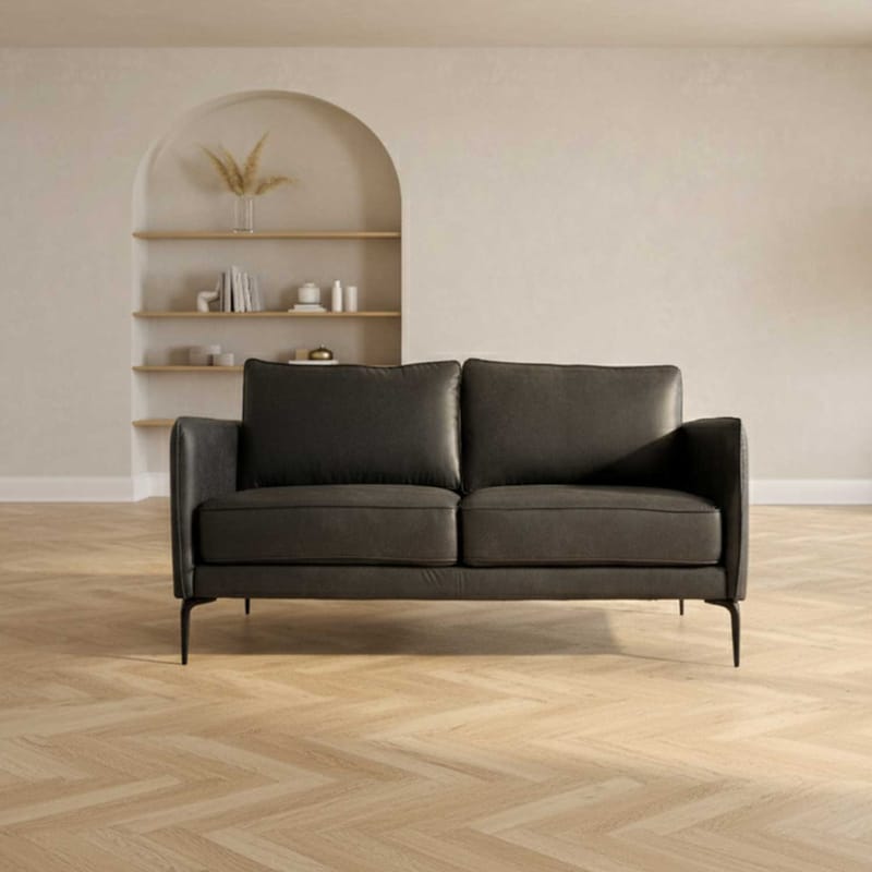 Soffa Sofia 2-sits - mörkoliv - Möbler - Soffa - Skinnsoffor