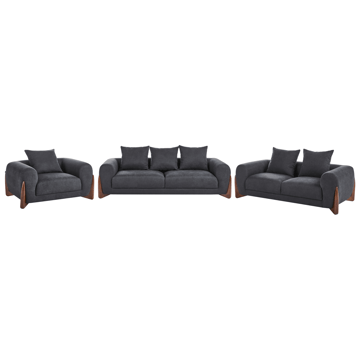 Soffgrupp 6-sits Vinliden - Mörkbrun, Svart - Möbler - Soffa - Soffgrupp