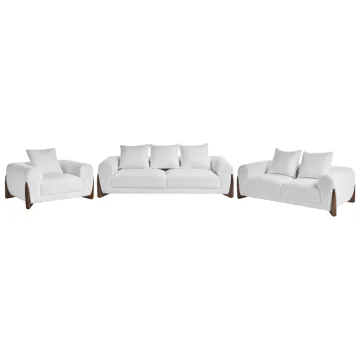 Soffgrupp 6-sits Vinliden - Mörkbrun, Vit - Möbler - Soffa - Soffgrupp
