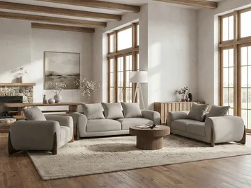 Soffgrupp 6-sits Vinliden - Taupe - Möbler - Soffa - Soffgrupp