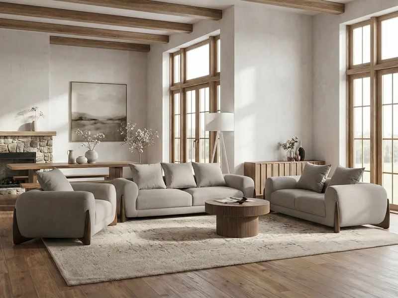 Soffgrupp 6-sits Vinliden - Taupe - Möbler - Soffa - Soffgrupp