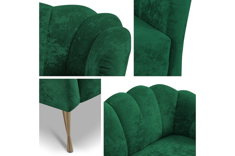 Adrial 3-sits Soffgrupp - Sammet/Rosa - Möbler - Soffa - Soffgrupp