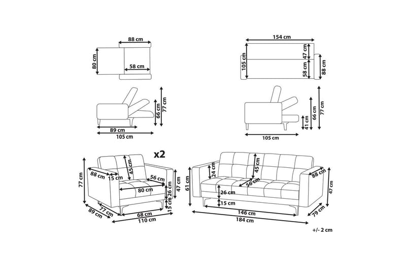 Soffgrupp Alnes Beige/svart - Beige/svart - Möbler - Soffa - Soffgrupp
