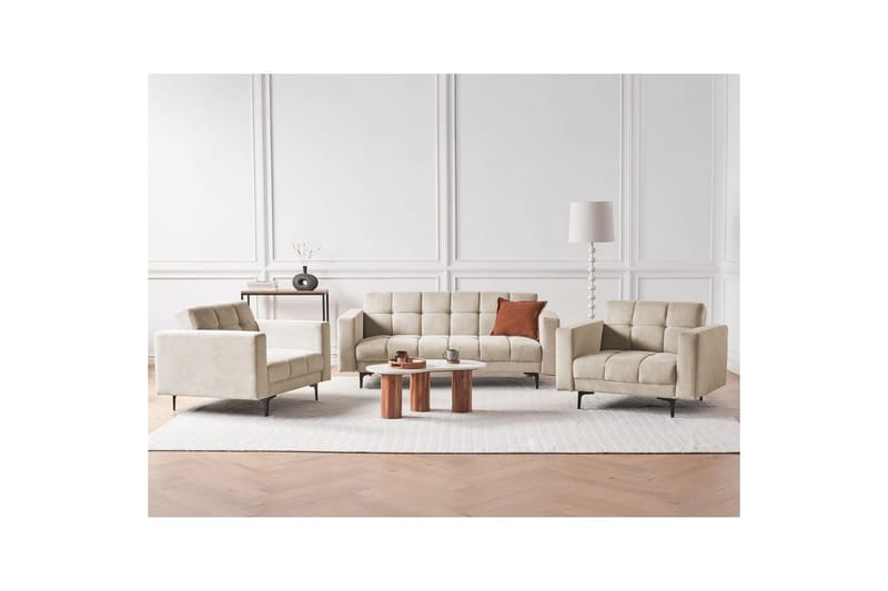 Soffgrupp Alnes Beige/svart - Beige/svart - Möbler - Soffa - Soffgrupp