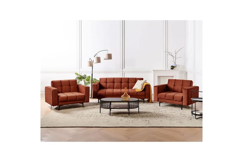 Soffgrupp Alnes Röd/Svart - Röd/Svart - Möbler - Soffa - Soffgrupp