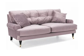 Andrew 5-sits Howard Soffgrupp med Hjul och Knappdetaljer i Tyg - Rosa - Möbler - Soffa - Soffgrupp - Howard soffgrupp