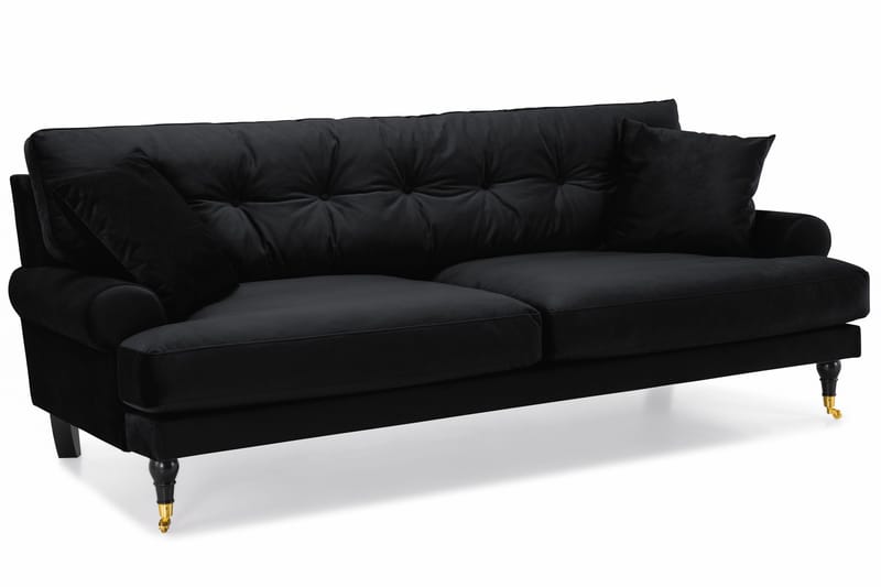 Andrew Howard Soffgrupp 3+2-sits med Knappar i Sammet - Svart - Möbler - Soffa - Soffgrupp - Howard soffgrupp