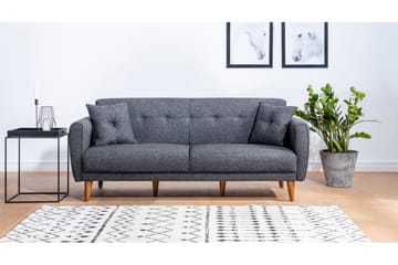 Arianda 3-sits Knappsydd Bäddbar Soffgrupp i Tyg - Mörkgrå - Möbler - Soffa - Soffgrupp