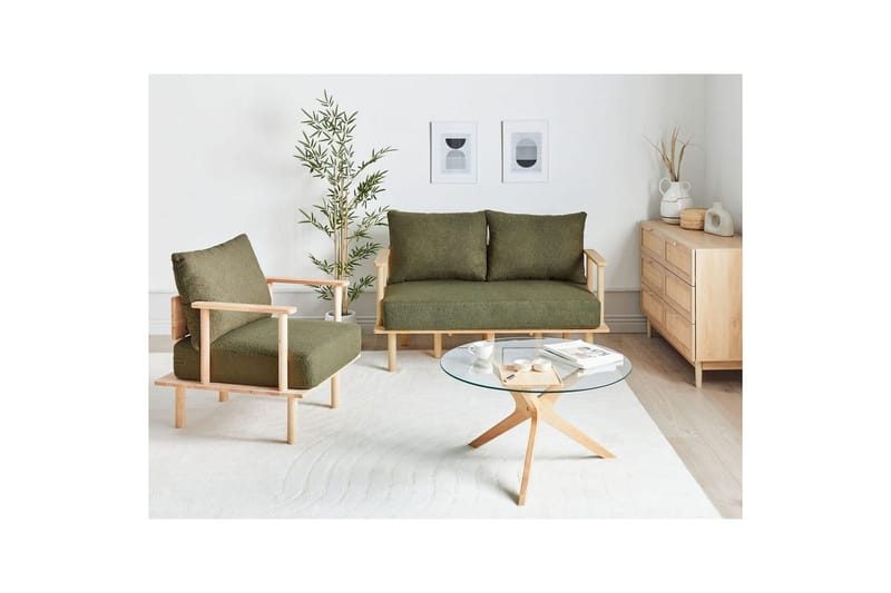Soffgrupp Asker Grönt, ljust trä - Grönt, ljust trä - Möbler - Soffa - Soffgrupp