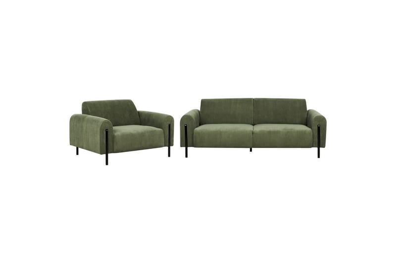 Soffgrupp Askim Grön/Svart, Manchestertyg - Grön/Svart, Manchestertyg - Möbler - Soffa - Soffgrupp
