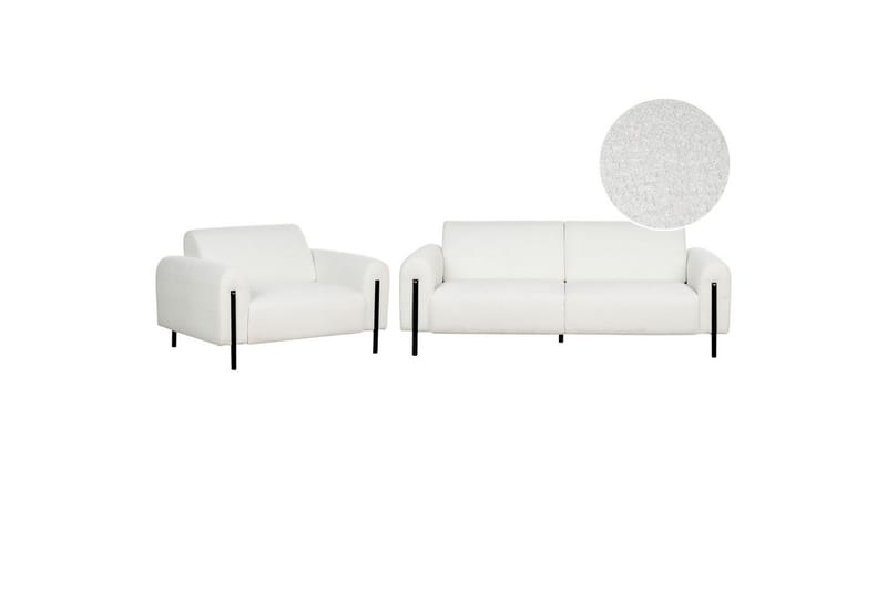 Soffgrupp Askim Vit/Svart, Bouclé, Vit/Svart, Bouclé