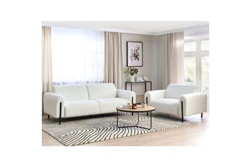 Soffgrupp Askim Vit/Svart, Bouclé - Vit/Svart, Bouclé - Möbler - Soffa - Soffgrupp