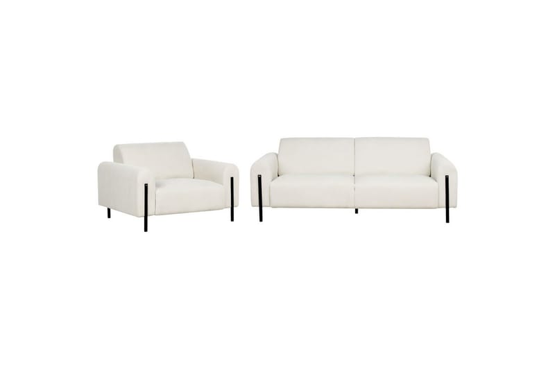Soffgrupp Askim Vit/Svart, Manchestertyg - Vit/Svart, Manchestertyg - Möbler - Soffa - Soffgrupp