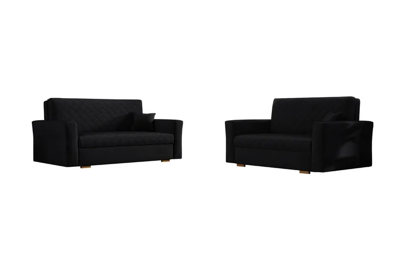 Bensbyn Soffgrupp Rutmönster - Svart - Möbler - Soffa - Soffgrupp