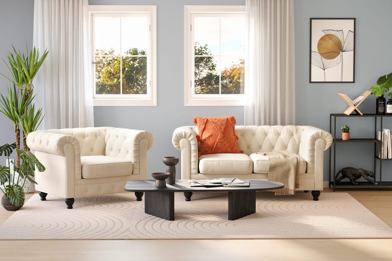 Chesterfield LYX 2+1 - SYN0000058, SYN0000063 - Beige - Möbler - Soffa - Soffgrupp - Chesterfield soffgrupp