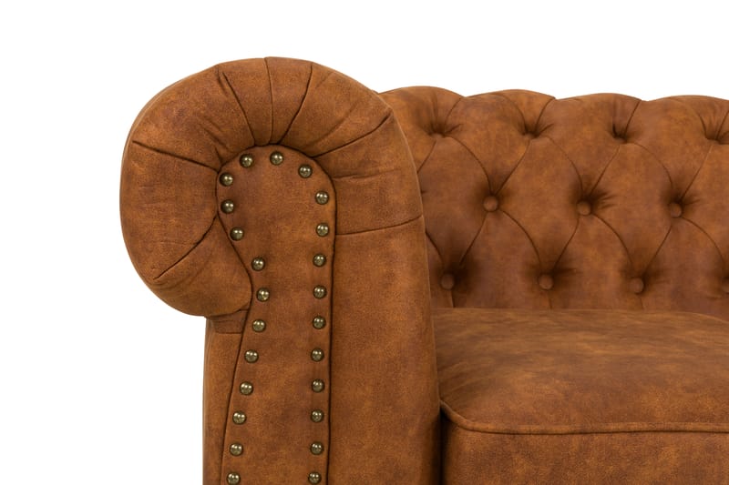 Chesterfield Deluxe Soffgrupp 3-sits+2-sits - Cognac - Chesterfield soffgrupp