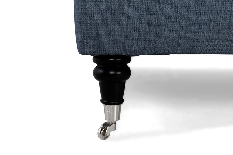 Howard Classic Soffgrupp 2-sits Svägd Soffa + Fåtölj + Fotpall i Tyg - Blå - Möbler - Soffa - Soffgrupp - Chesterfield soffgrupp