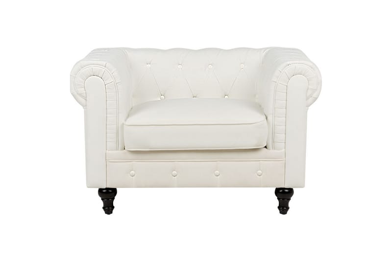 Soffgrupp Chesterfield Vitt/mörkt trä - Vitt/mörkt trä - Möbler - Soffa - Soffgrupp