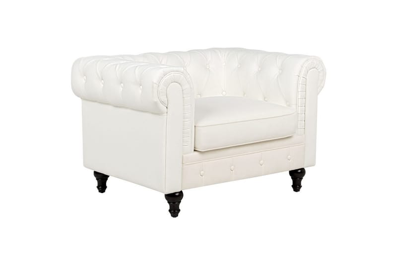 Soffgrupp Chesterfield Vitt/mörkt trä - Vitt/mörkt trä - Möbler - Soffa - Soffgrupp