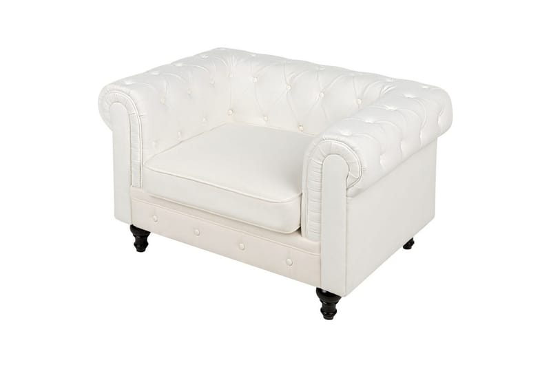 Soffgrupp Chesterfield Vitt/mörkt trä - Vitt/mörkt trä - Möbler - Soffa - Soffgrupp