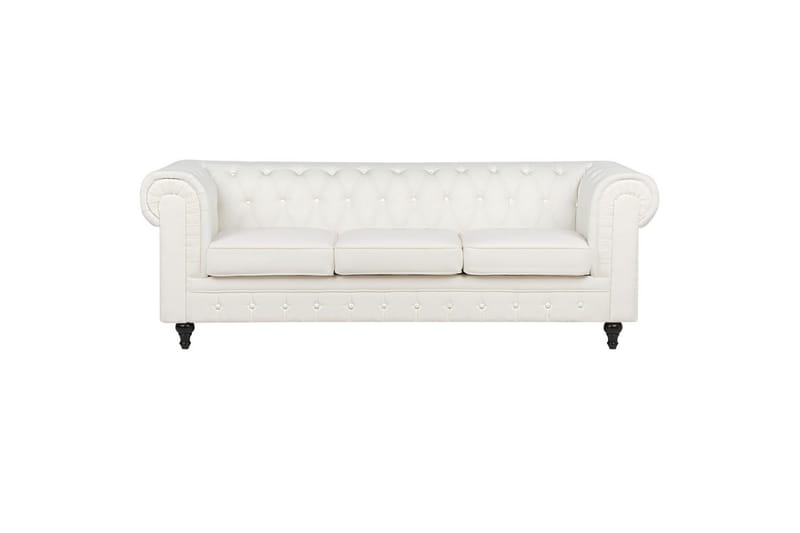 Soffgrupp Chesterfield Vitt/mörkt trä - Vitt/mörkt trä - Möbler - Soffa - Soffgrupp