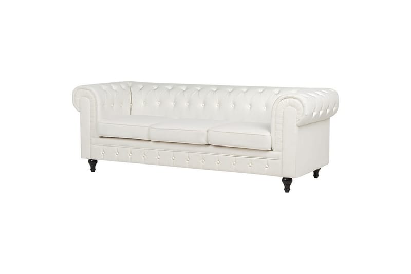 Soffgrupp Chesterfield Vitt/mörkt trä - Vitt/mörkt trä - Möbler - Soffa - Soffgrupp