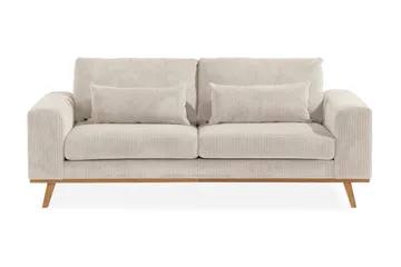 Copenhagen Soffgrupp 3-sits + 2-sits Soffa + Fåtölj + Fotpall i Manchester - Beige - Möbler - Soffa - Soffgrupp
