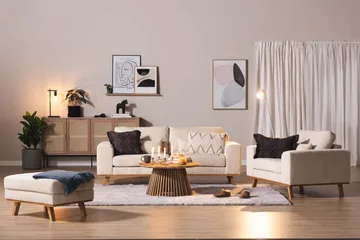 Copenhagen Soffgrupp 3-sits + 2-sits Soffa + Fåtölj i Manchester - Beige - Möbler - Soffa - Soffgrupp